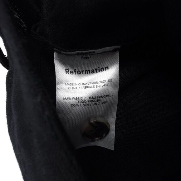 NEW Reformation Tazz Maxi Linen Skirt Black 90s Quiet Luxury Old Money Minimal 2 - Picture 7 of 7